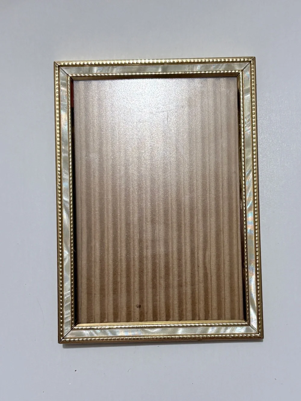 VINTAGE Mother of Pearl 5X7 Frame Easel Holographic Stands Metal